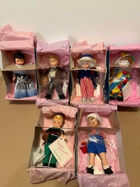Six Madame Alexander Dolls 8” original tags & boxes